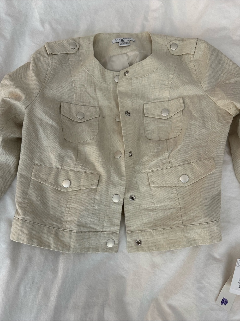 Deadstock vintage cream utility jacket
